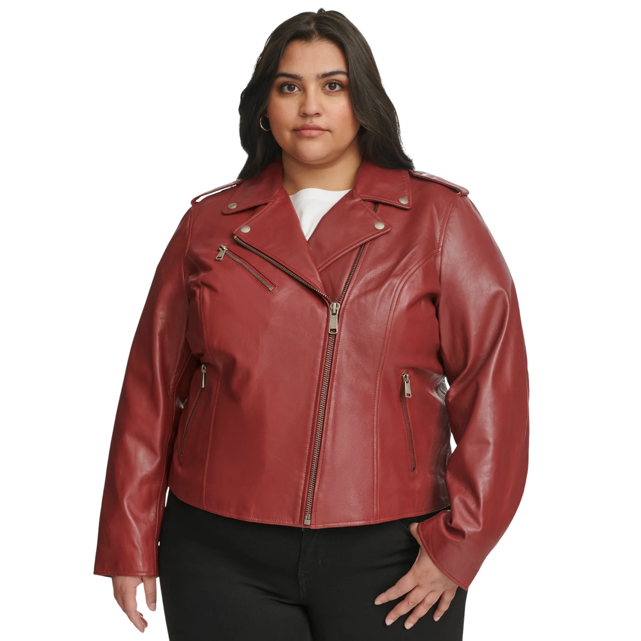 Red Jacket With Decorative Elbow